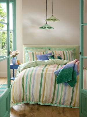 Bluebellgray Sunday Stripe Botanical Greens Duvet Set