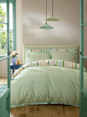 Bluebellgray Sunday Stripe Botanical Greens Duvet Set