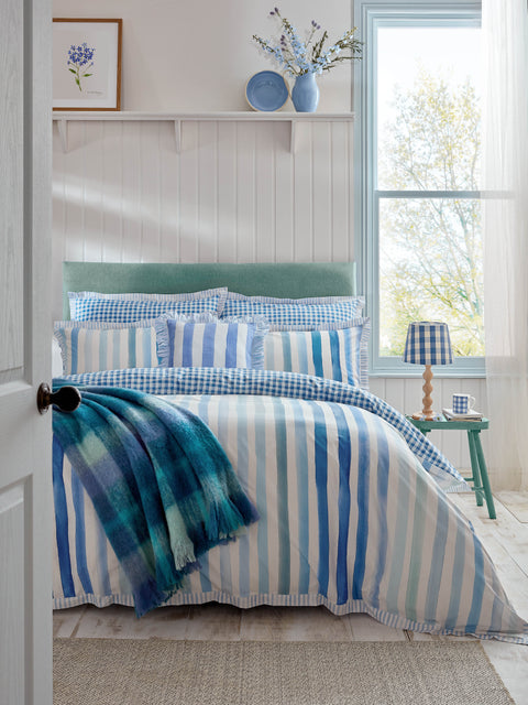 Bluebellgray Sunday Stripe Blue Duvet Set
