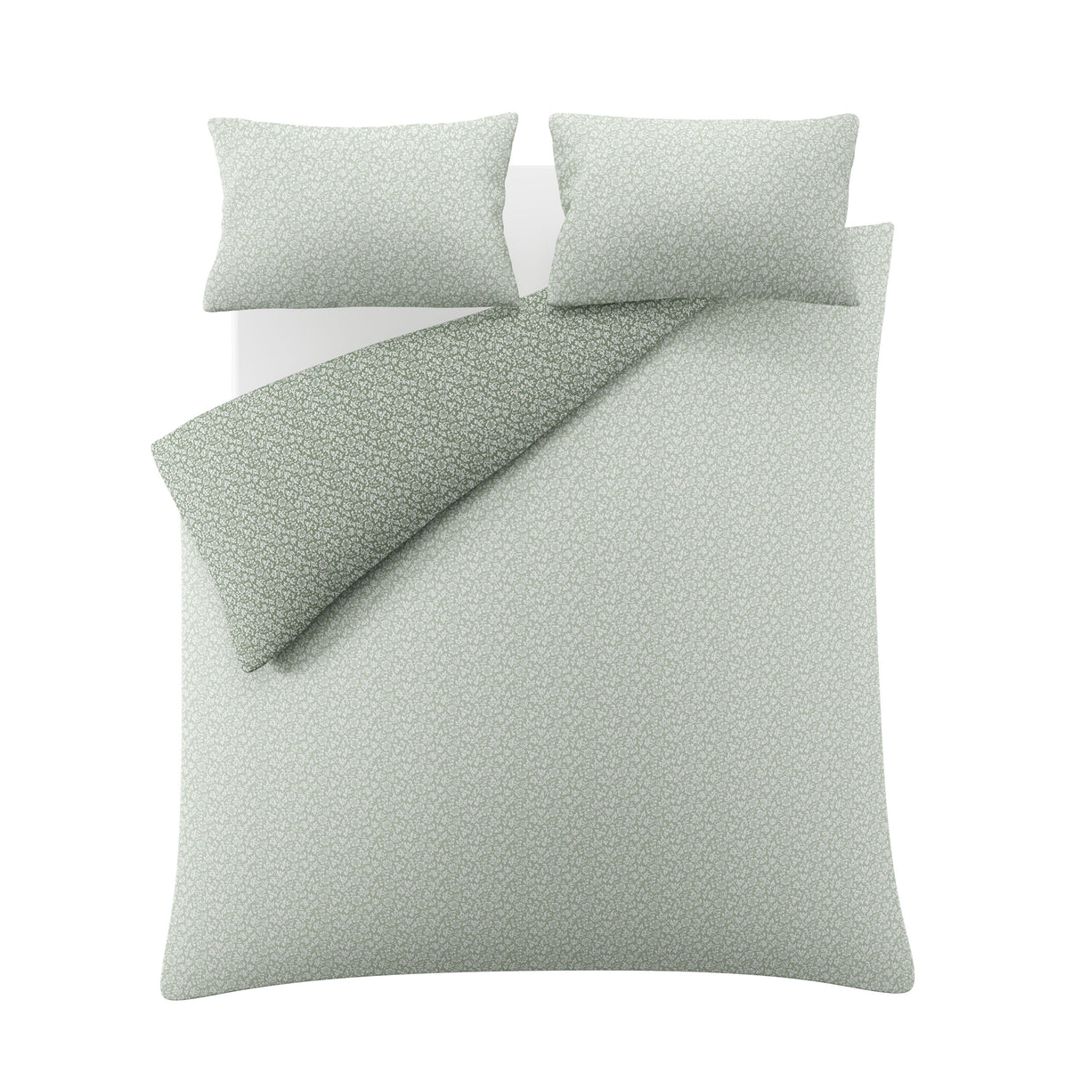 Laura Ashley Sweet Alyssum Sage 100% Brushed Cotton Duvet Set