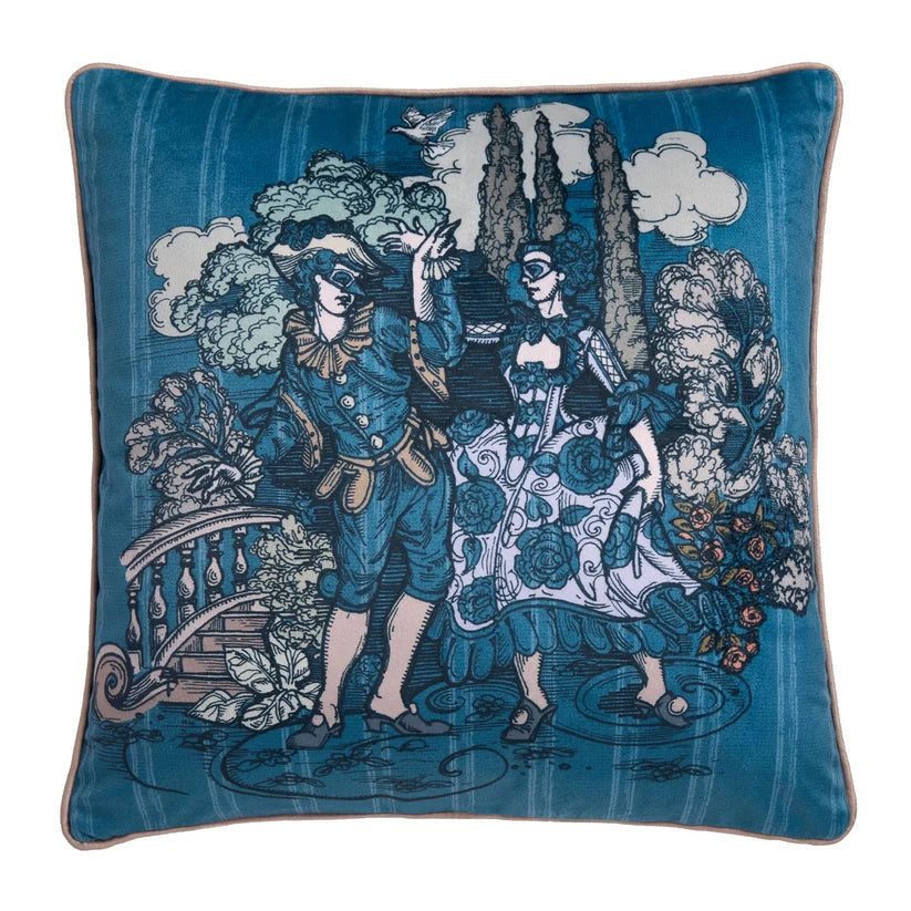Laurence Llewelyn Bowen Tuscan Toile Blue 43cm x 43cm Polyester Filled Cushion