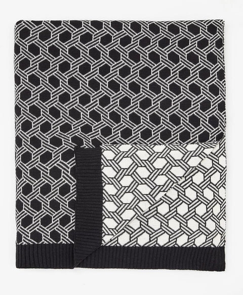 Ted Baker Geo Knitted Black/Natural 150cm x 200cm Throw