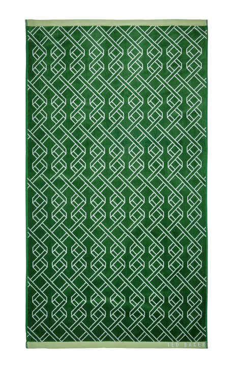 Ted Baker Ribbon Stripe Green 100% Cotton 550gsm Towels