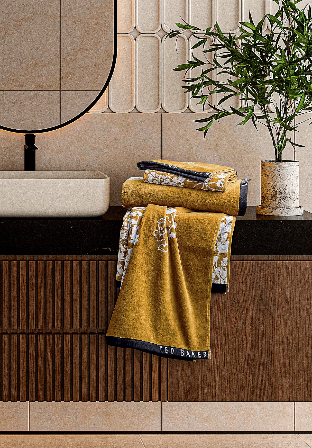 Ted Baker Wisteria Gold 100% Cotton 550gsm Towels