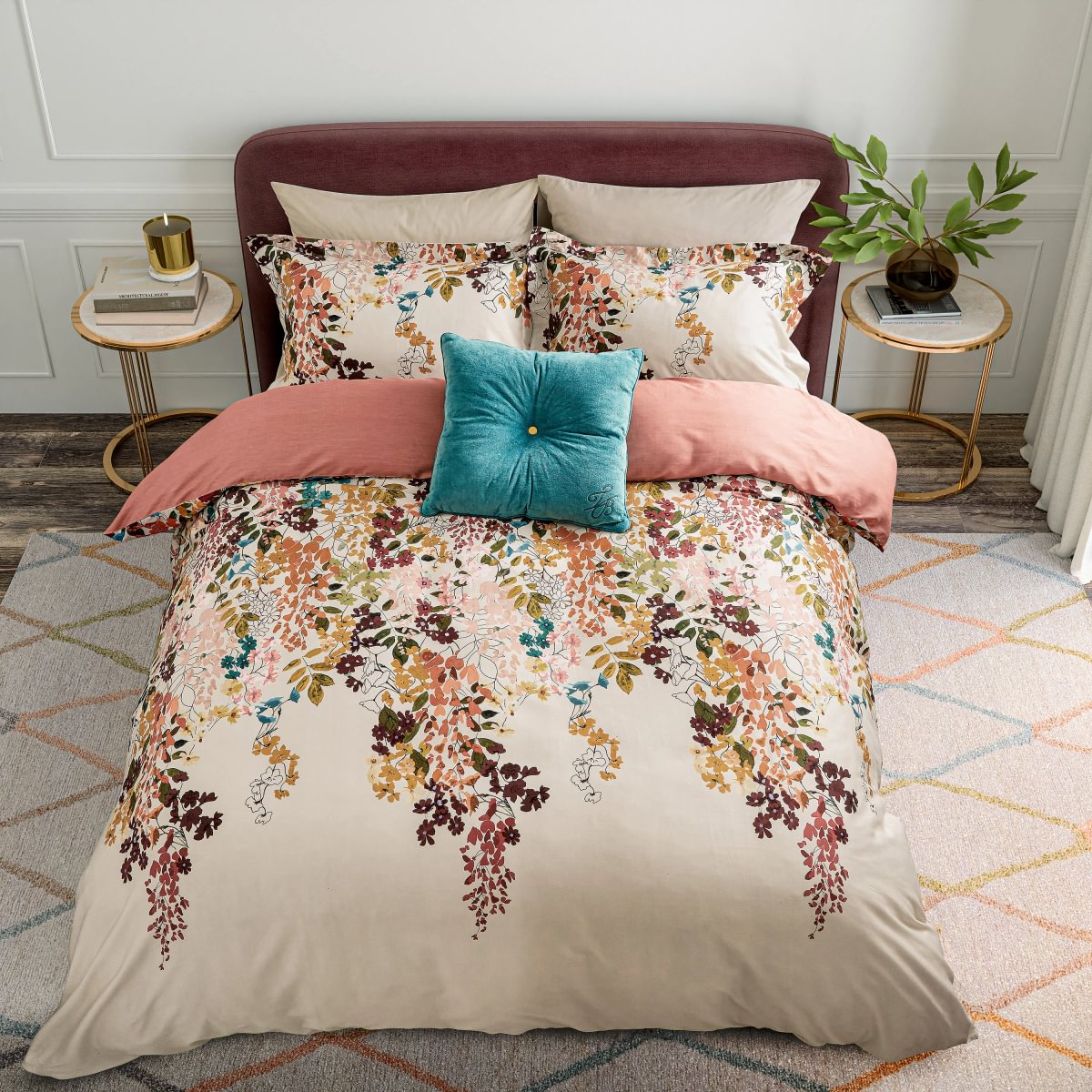 Ted Baker Wisteria Mulberry/Teal Duvet Set