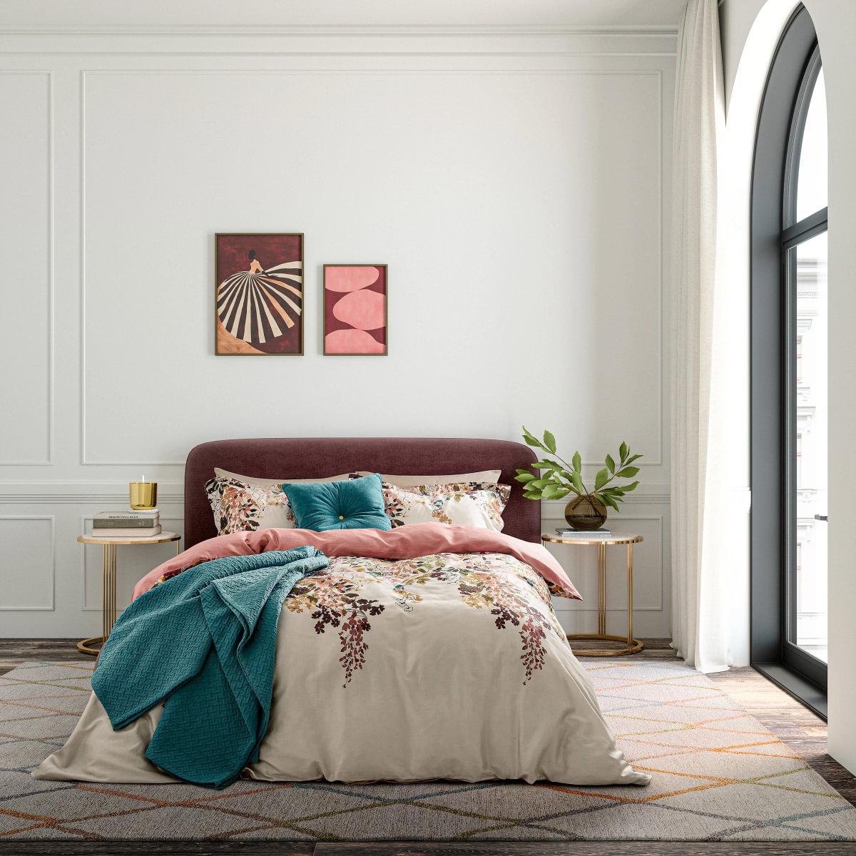 Ted Baker Wisteria Mulberry/Teal Duvet Set