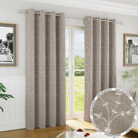 Tyrone Tivoli Blackout Eyelet Embroidery Curtains