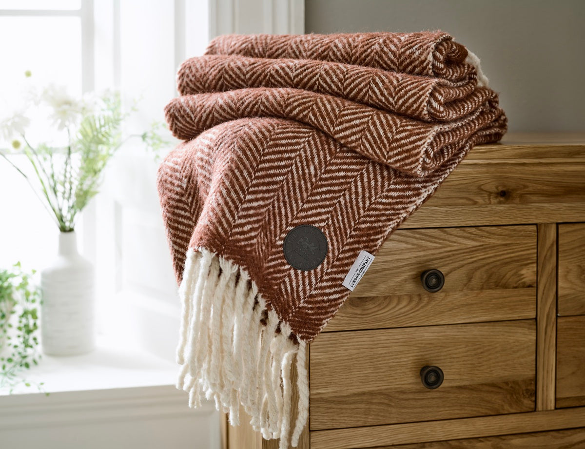 The Lyndon Company Moorland Premium 100% Wool 130cm x 170cm Throw