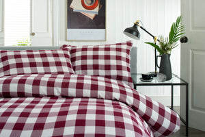 The Lyndon Company Ridgewood Red 100% Brushed Cotton Duvet Set