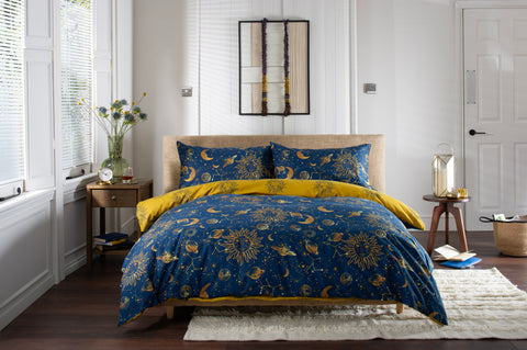 The Lyndon Company Sun Moon Stars 100% Brushed Cotton Duvet Set