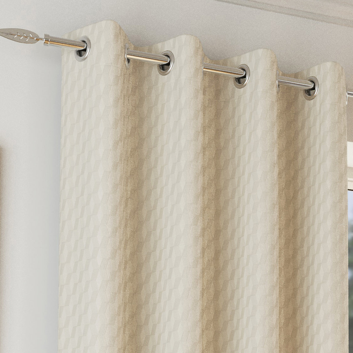 Tyrone Tokyo Soft Velvet Embossed Eyelet Curtains