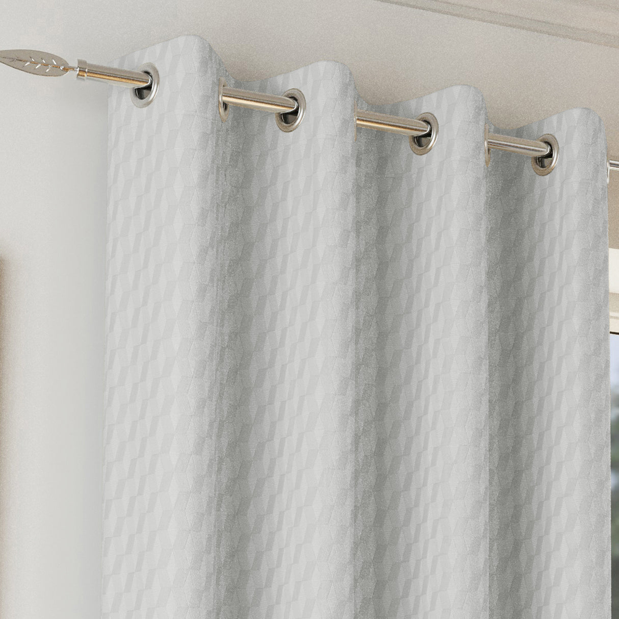 Tyrone Tokyo Soft Velvet Embossed Eyelet Curtains