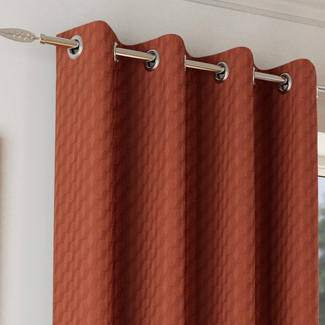 Tyrone Tokyo Soft Velvet Embossed Eyelet Curtains