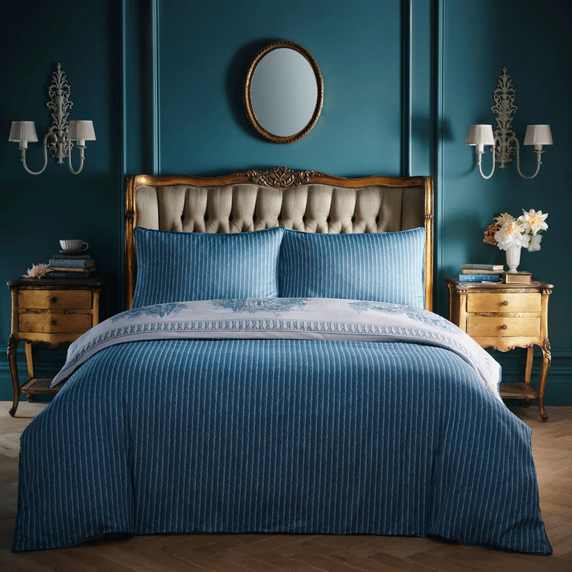 Laurence Llewelyn Bowen Tuscan Toile Blue Duvet Set