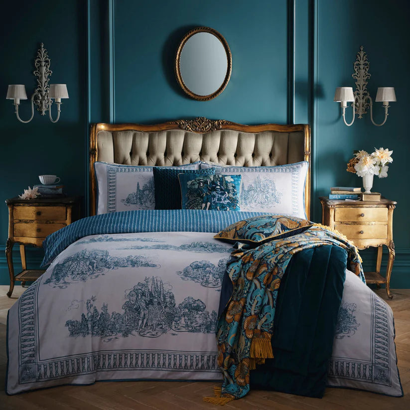 Laurence Llewelyn Bowen Tuscan Toile Blue Duvet Set
