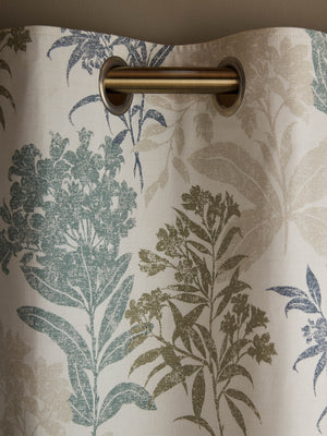 Laura Ashley Tenby Seaspray Blackout Lined Eyelet Curtains