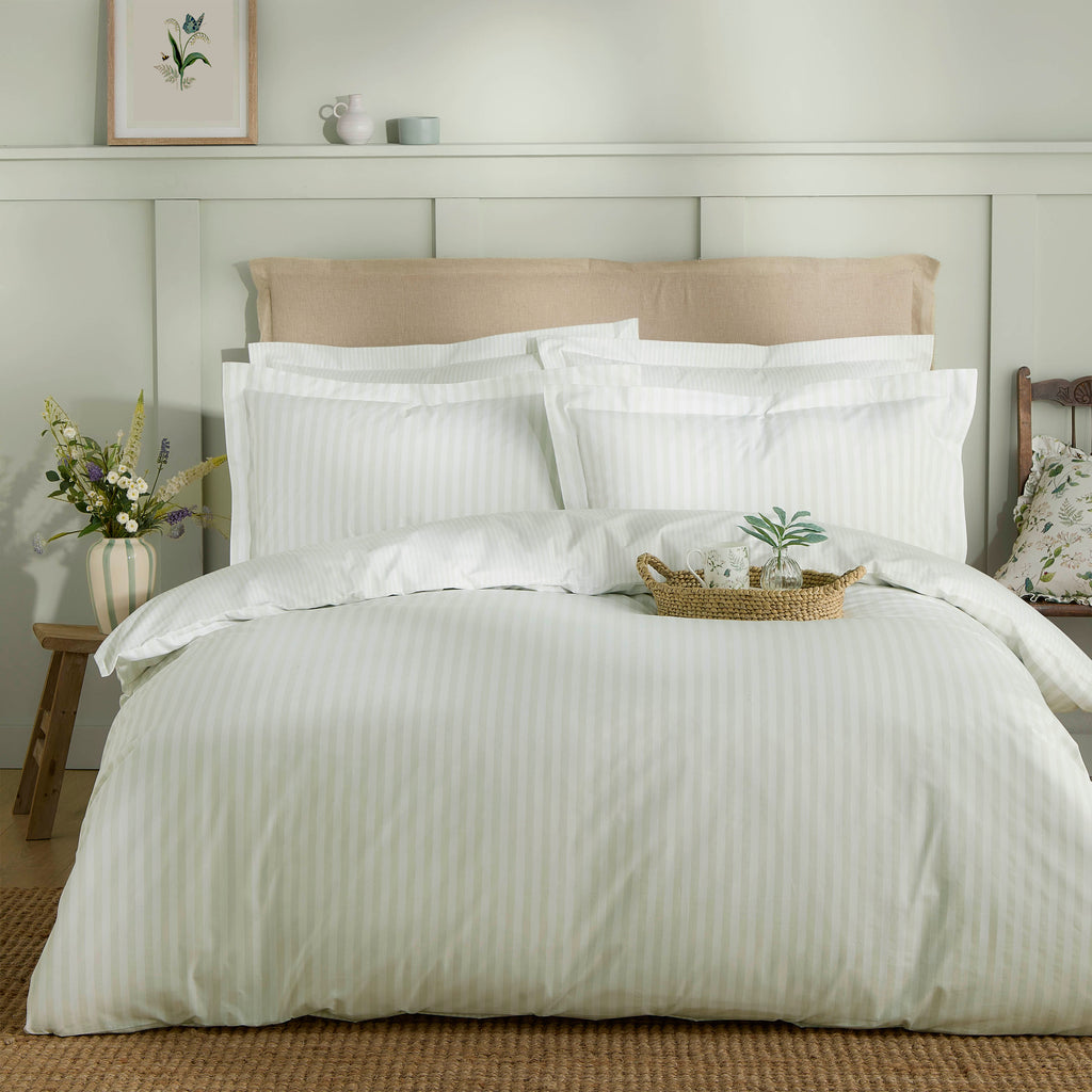 Sophie Allport Uppingham Stripe Mint Green Duvet Set