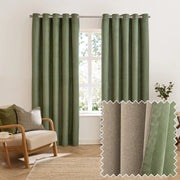 Furn Verso Reversible Suede-Look Blackout Lined Eyelet Curtains
