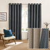 Furn Verso Reversible Suede-Look Blackout Lined Eyelet Curtains