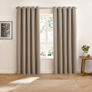 Furn Verso Reversible Suede-Look Blackout Lined Eyelet Curtains