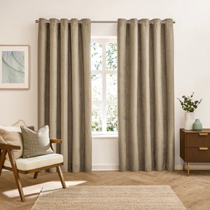 Furn Verso Reversible Suede-Look Blackout Lined Eyelet Curtains