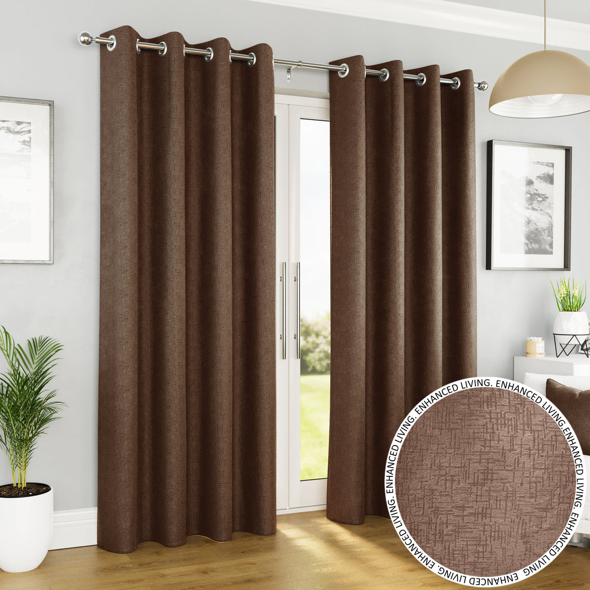 Tyrone Vogue Thermal Blockout Semi Plain Eyelet Curtains
