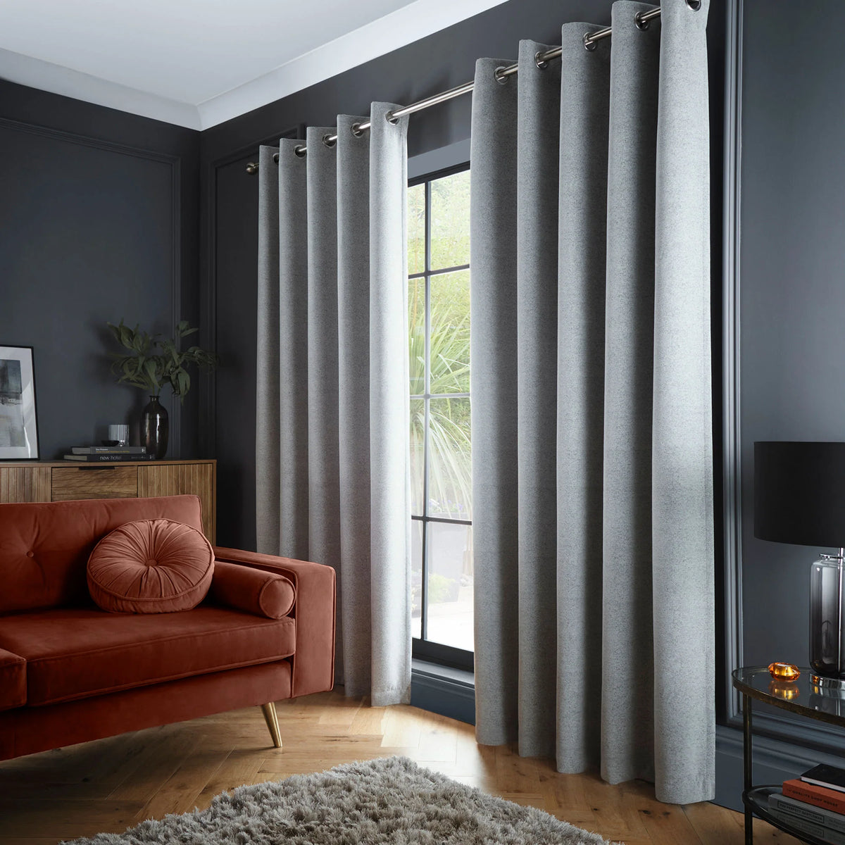 Curtina Velvet Chenille Dimout Eyelet Curtains