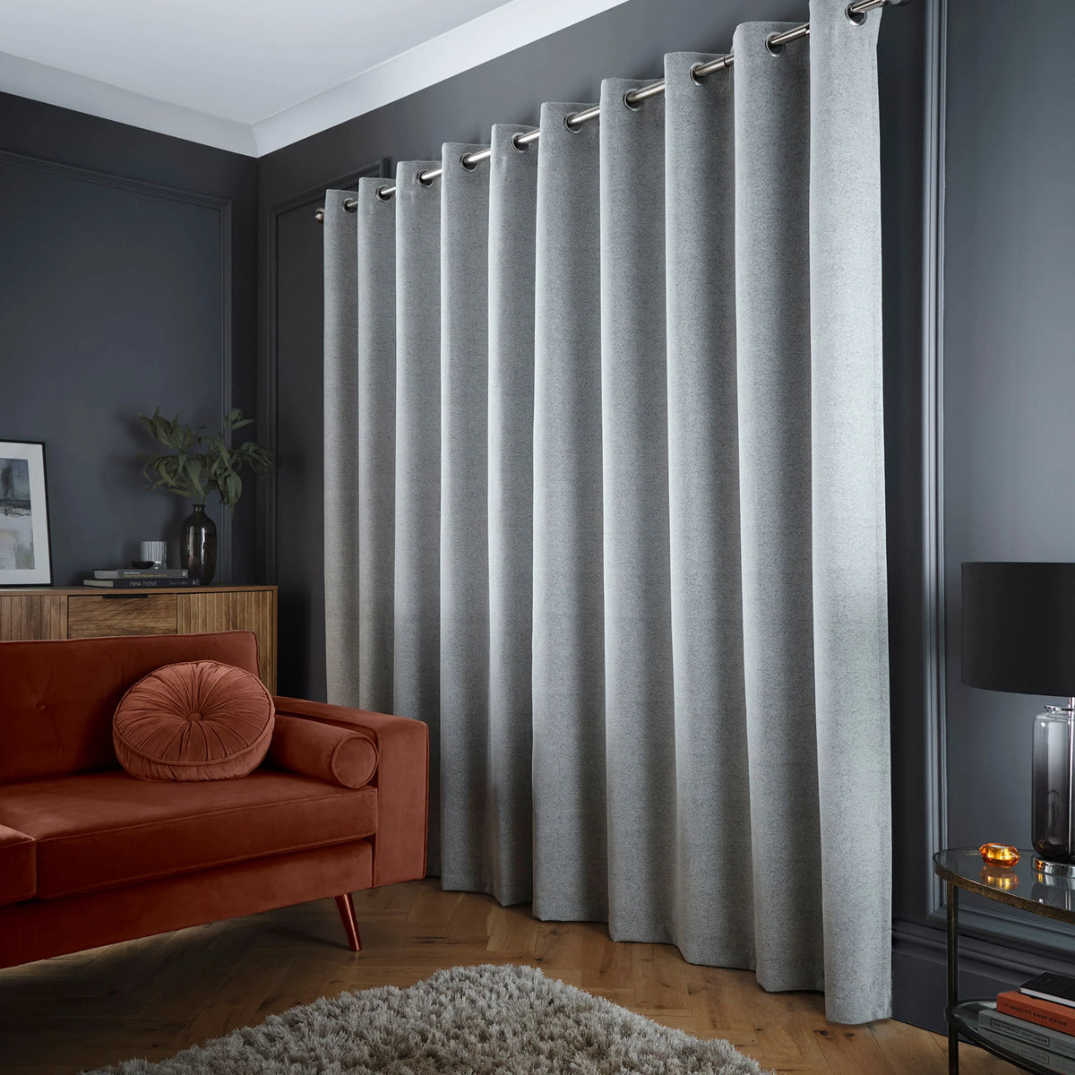 Curtina Velvet Chenille Dimout Eyelet Curtains