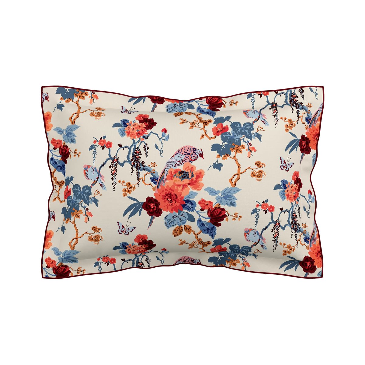 V & A Chinoiserie Charm Blue & Red Duvet Set