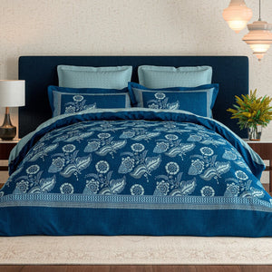 V & A Eastern Bloom Indigo Duvet Set