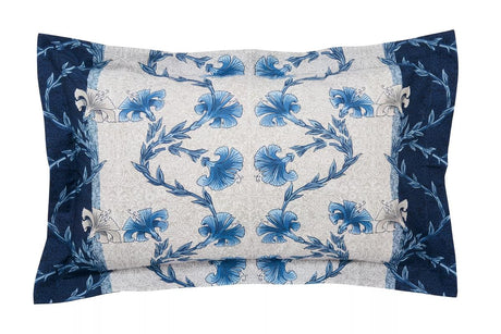 Morris & Co & V&A Scrolling Carnation Indigo & Ivory Duvet Set