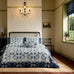 Morris & Co & V&A Scrolling Carnation Indigo & Ivory Duvet Set