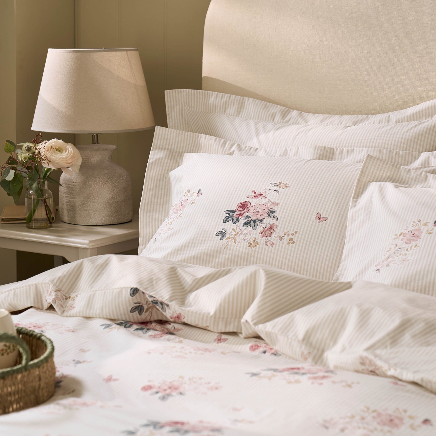 Sophie Allport Vintage Rose Pink Natural Duvet Set