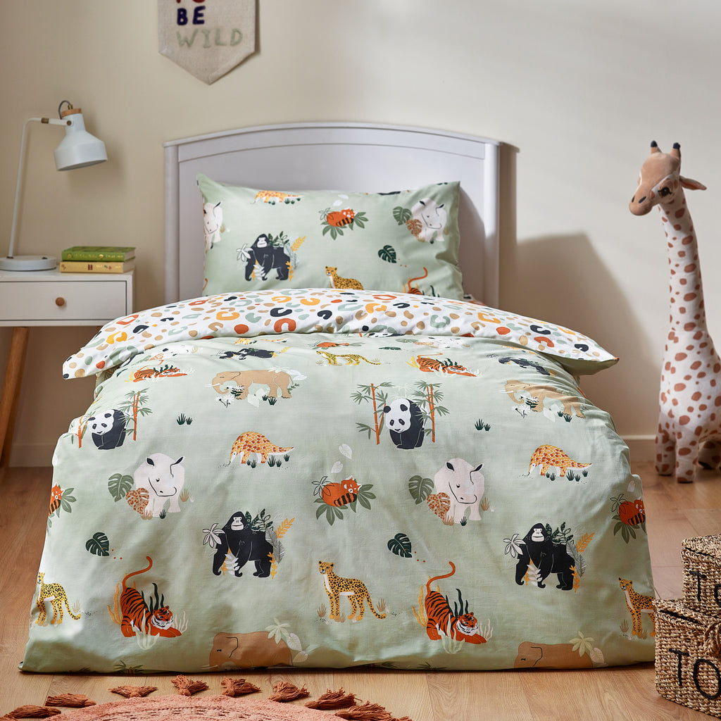Little Furn Wildlife Multi Green Duvet Set