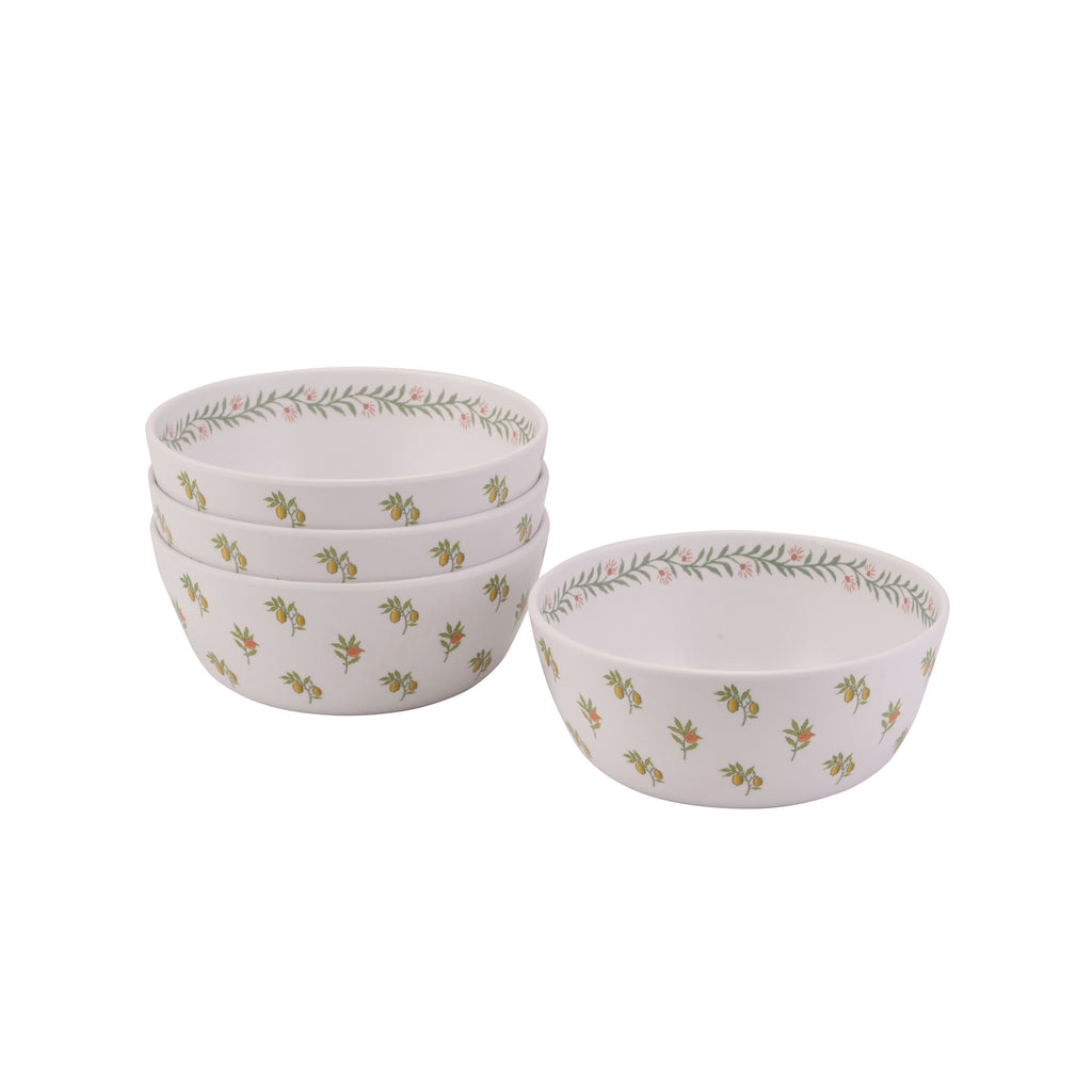 William Morris at Home WMFTMELCERBWL Fruit Set of 4 Melamine Cereal Bowls