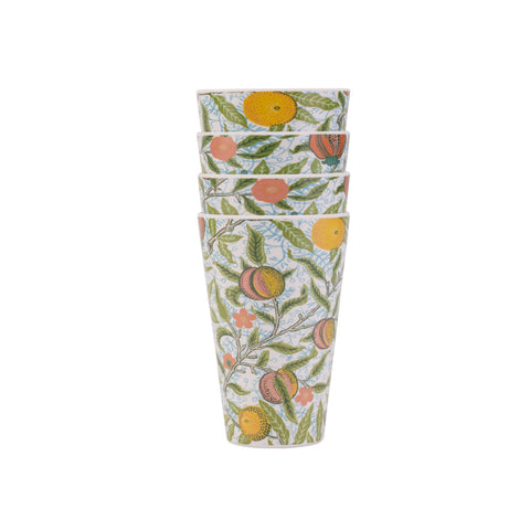William Morris at Home WMFTMELTUMBLR Fruit Set of 4 Melamine Tumblers