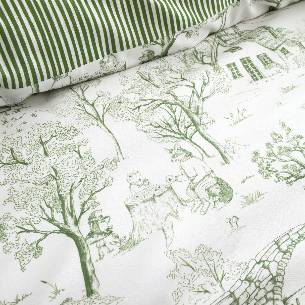 Fusion Woodland Toile Green Duvet Set