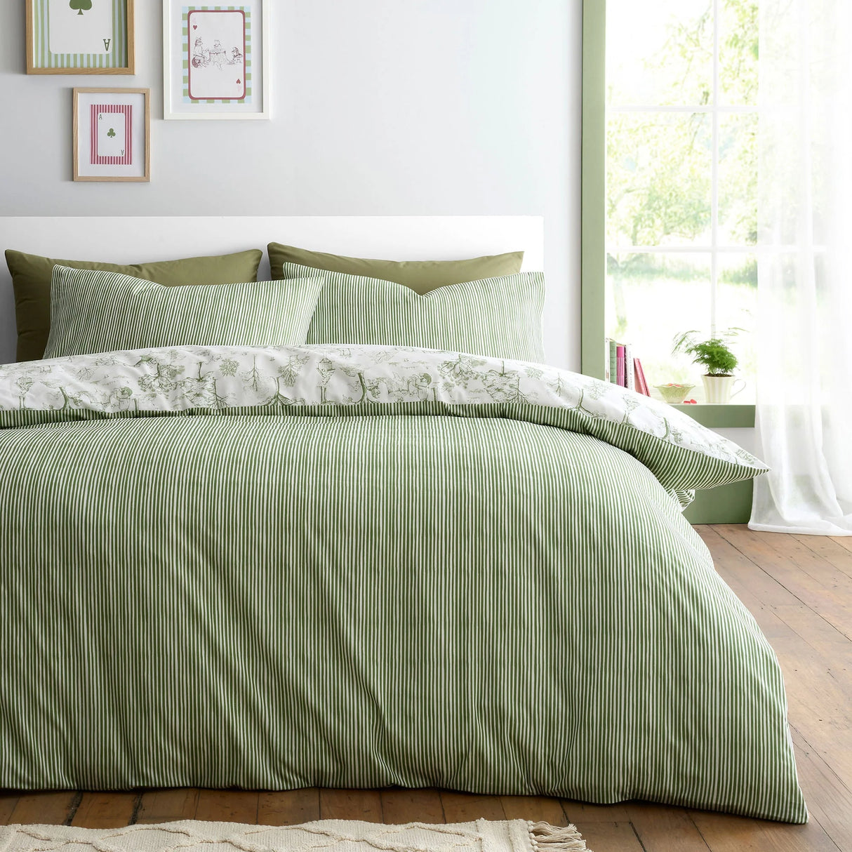 Fusion Woodland Toile Green Duvet Set