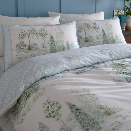 Appletree Willow Tree Scene Blue Duvet Set