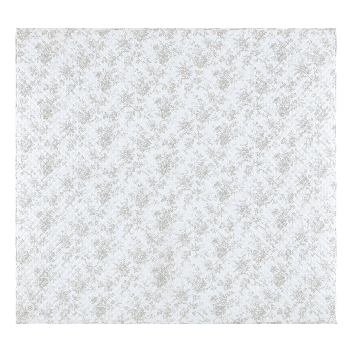 Laura Ashley Walled Garden Dove Grey 235cm x 235cm Quilted Bedspread
