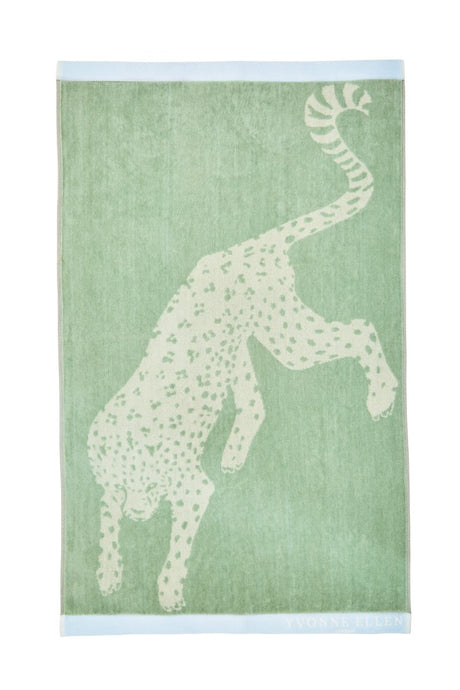 Yvonne Allen Leopard Fresh Sage 100% Cotton 550gsm Towels