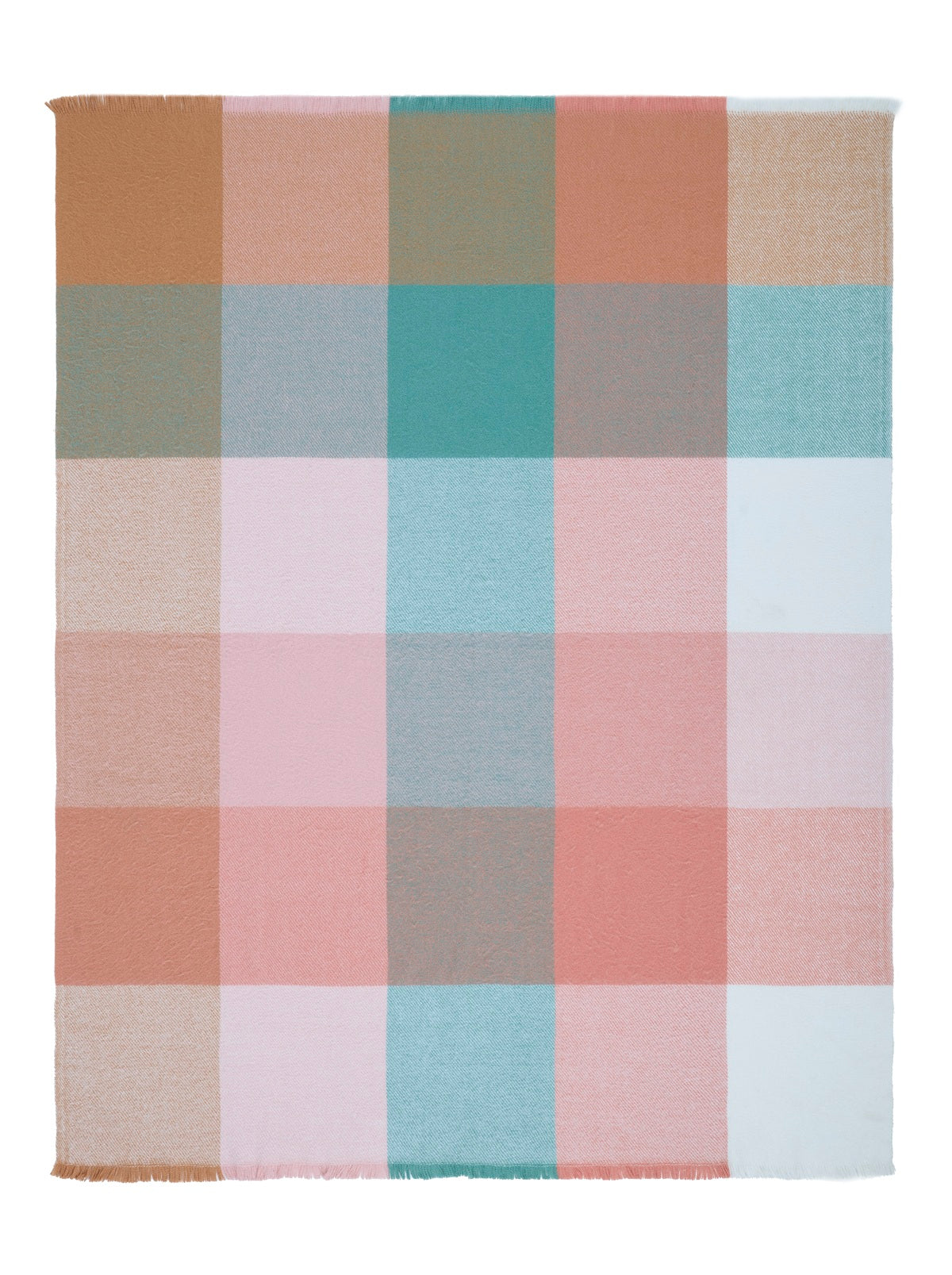 Laura Ashley Zoey Check Green Pink 130cm x 170cm Throw