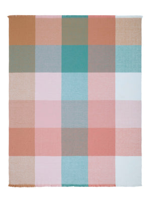 Laura Ashley Zoey Check Green Pink 130cm x 170cm Throw