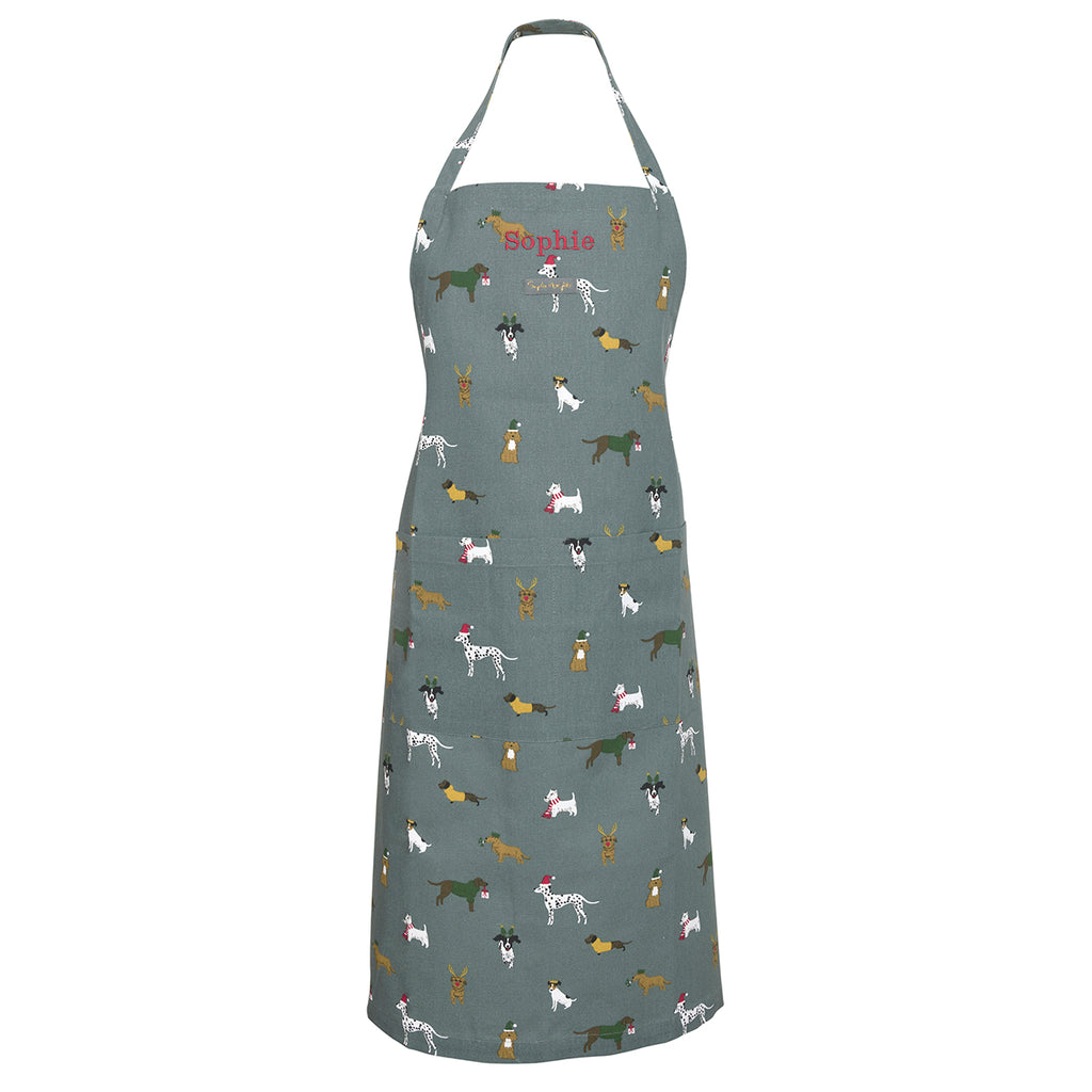 ALL87250 Sophie Allport Christmas Dogs Adult Apron