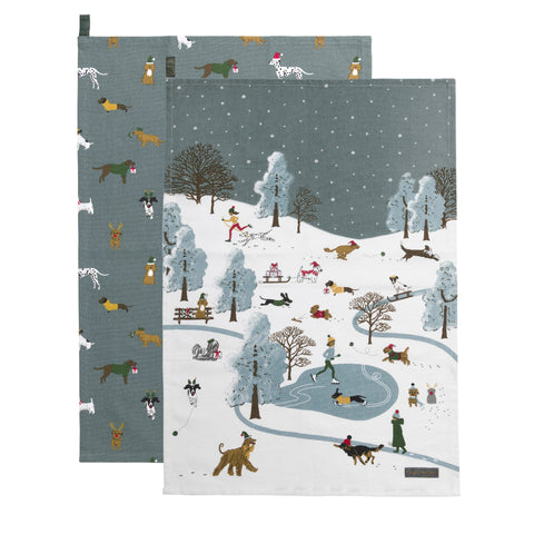 ALL87602 Sophie Allport Christmas Dogs Tea Towels (Set of 2)