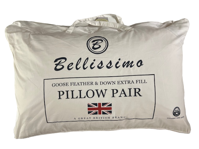 Bellissimo Extra Fill Goose Feather & Down Pillow Pair