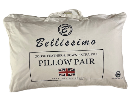 Bellissimo Extra Fill Goose Feather & Down Pillow Pair
