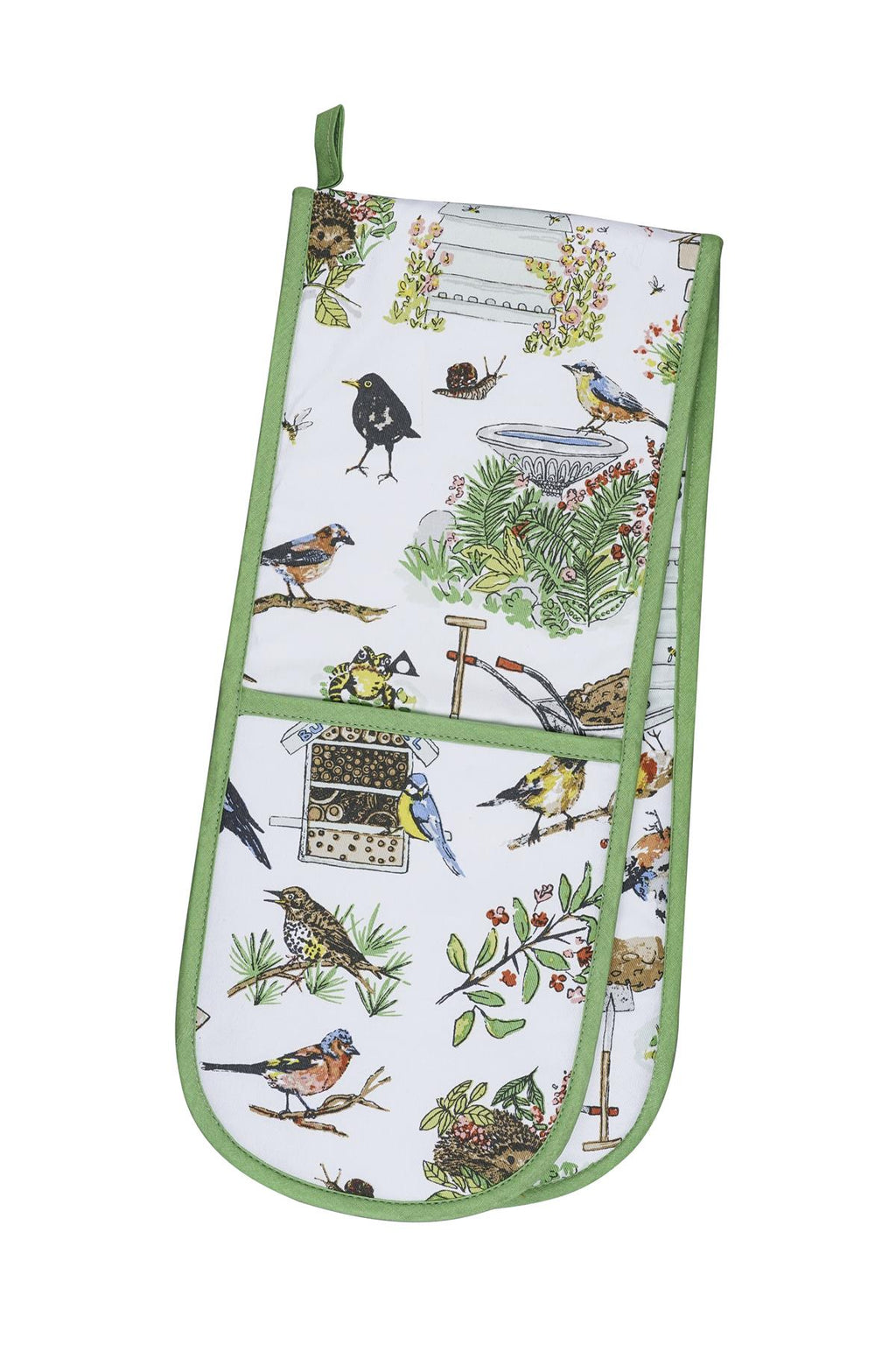 Ulster Weavers Garden Birds Green Double Oven Glove