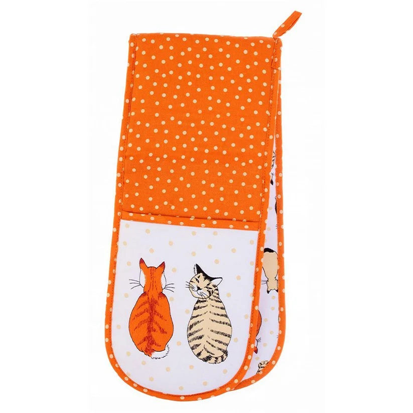 Ulster Weavers Cats in Waiting Orange Double Oven Glove