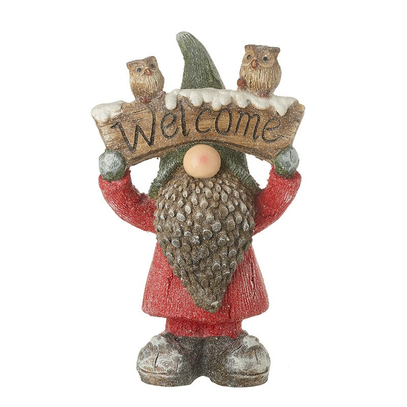 Heaven Sends AUT047 Welcome Sign With Owls Gonk in Red Coat